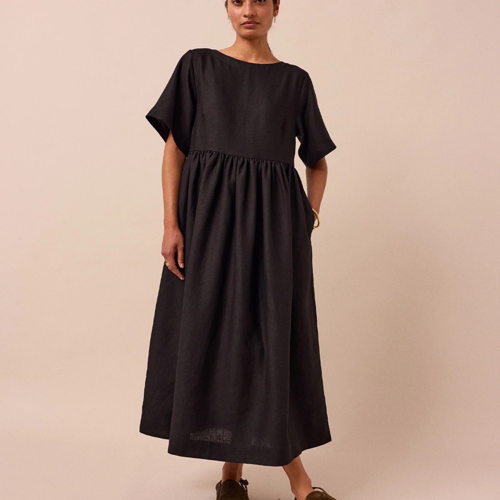 Beyond Nine Verona Black Linen Dress Size M